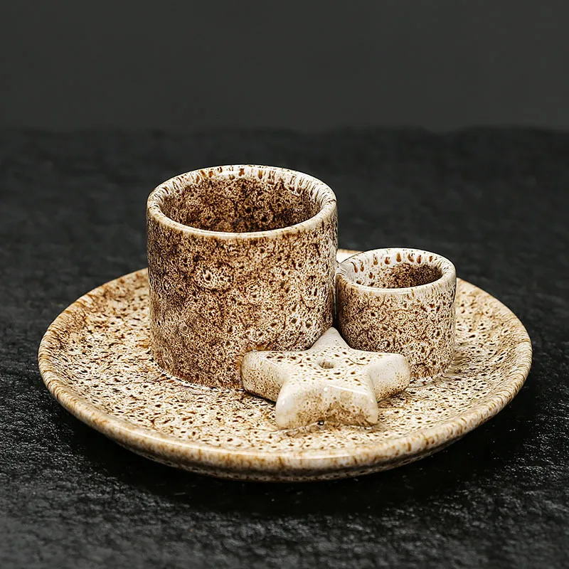 Ceramic Candle Holder Aromatherapy Furnace - Scandinavian Style Home Decor for Relaxation, Meditation, and Creating a Cozy Atmosphere with Sage and Holy Wooden Plate thumbnail 6