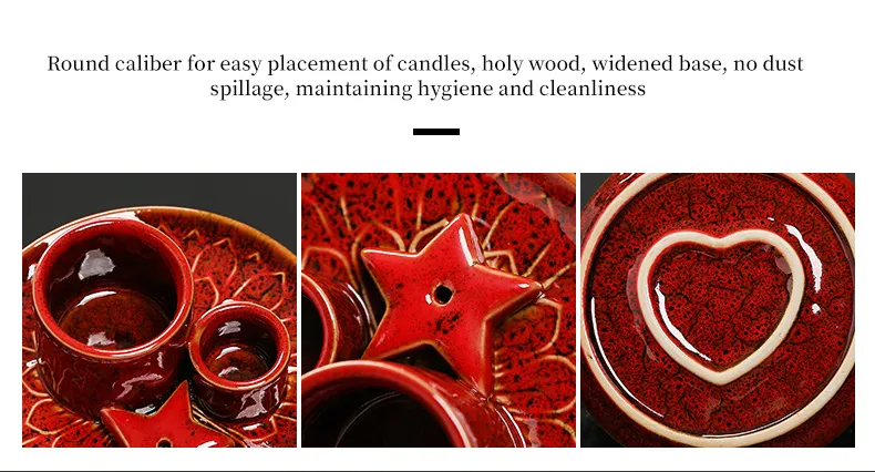 Ceramic Candle Holder Aromatherapy Furnace - Scandinavian Style Home Decor for Relaxation, Meditation, and Creating a Cozy Atmosphere with Sage and Holy Wooden Plate showcase 15