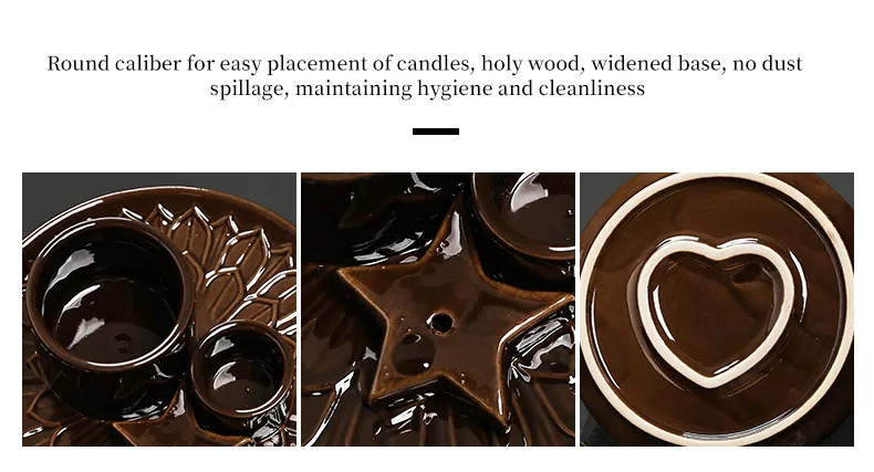 Ceramic Candle Holder Aromatherapy Furnace - Scandinavian Style Home Decor for Relaxation, Meditation, and Creating a Cozy Atmosphere with Sage and Holy Wooden Plate showcase 19