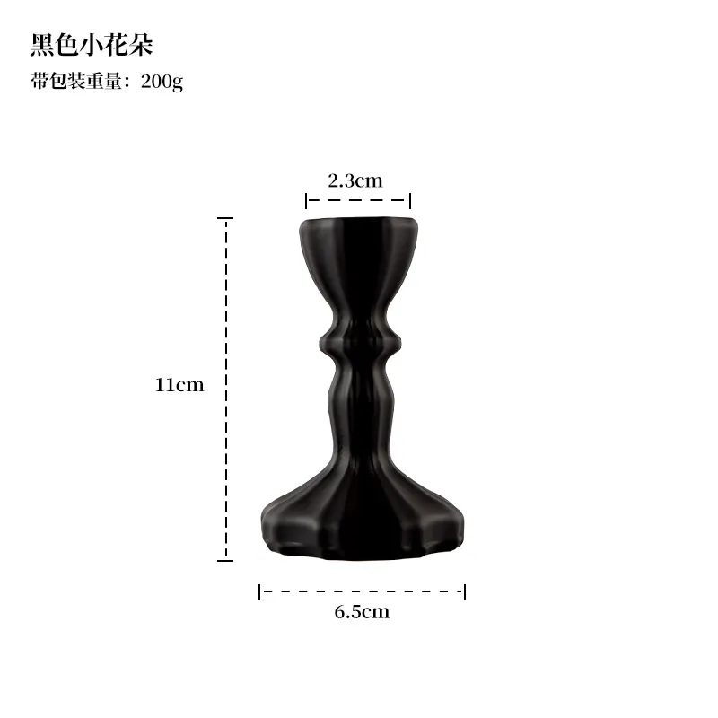 French Style Black Roman Crystal Glass Candlestick Holder Retro Korean Ornaments for Homestay Room Soft Decoration Aromatherapy Table Centerpiece thumbnail 7