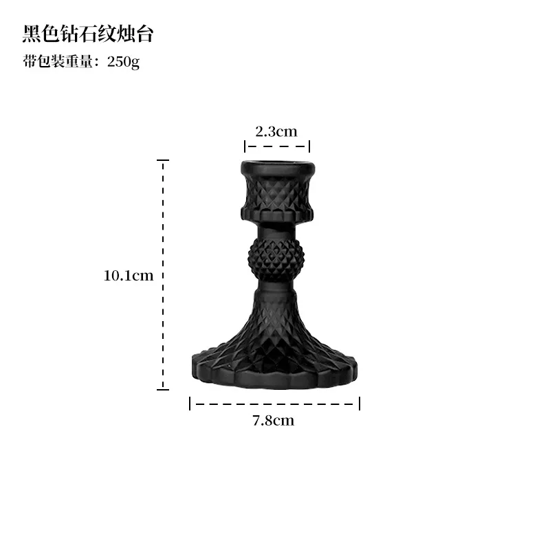 French Style Black Roman Crystal Glass Candlestick Holder Retro Korean Ornaments for Homestay Room Soft Decoration Aromatherapy Table Centerpiece thumbnail 9