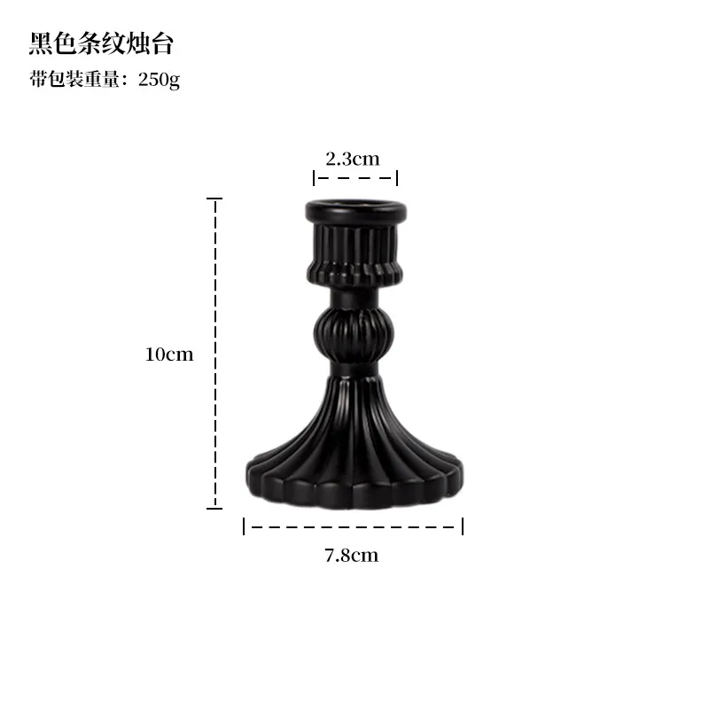 French Style Black Roman Crystal Glass Candlestick Holder Retro Korean Ornaments for Homestay Room Soft Decoration Aromatherapy Table Centerpiece thumbnail 10