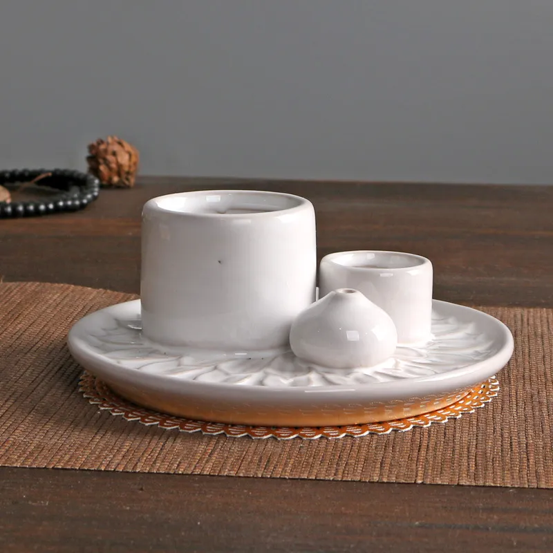 Ceramic Aromatherapy Candle Holder - Nordic Style Essential Oil Burner - Home Fragrance Diffuser - Decorative Candle Cup for Relaxation and Meditation thumbnail 4