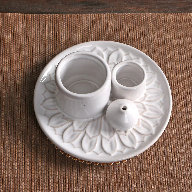 Ceramic Aromatherapy Candle Holder - Nordic Style Essential Oil Burner - Home Fragrance Diffuser - Decorative Candle Cup for Relaxation and Meditation thumbnail 2