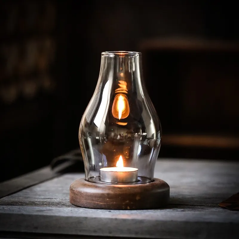 Japanese Style Glass Candle Holder Aroma Lamp - Qinan Incense Burner - Vintage Home Decor - Bedroom Fire-Isolated Incense Stove - Essential Oil Diffuser