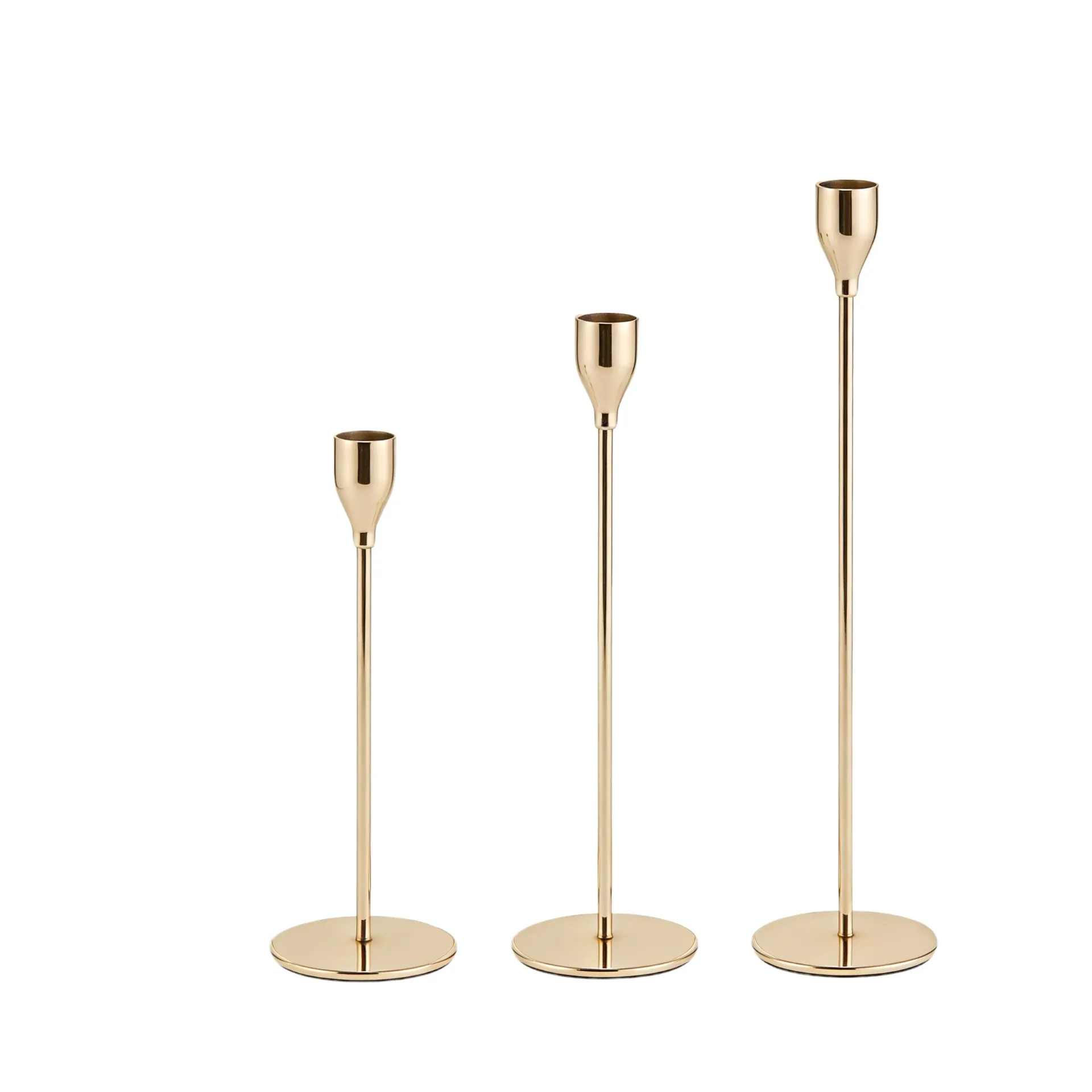 Elegant Metal Candle Holder Set - European Style Candlestick Ornaments for Dining Table, Wedding, and Home Decor - High-End Electroplated Finish thumbnail 5