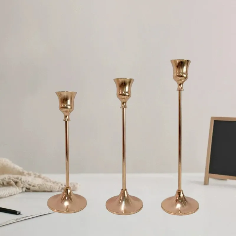 Nordic Style Candle Holder - Light Luxury Iron Art Candlestick for Christmas, Wedding, Restaurant, and Home Decor - Long Stick Dining Table Centerpiece thumbnail 3
