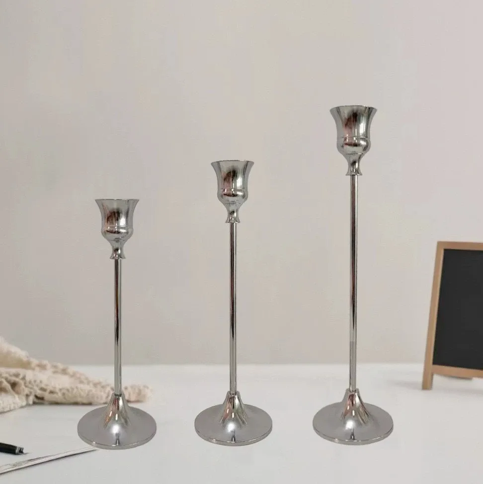 Nordic Style Candle Holder - Light Luxury Iron Art Candlestick for Christmas, Wedding, Restaurant, and Home Decor - Long Stick Dining Table Centerpiece thumbnail 2
