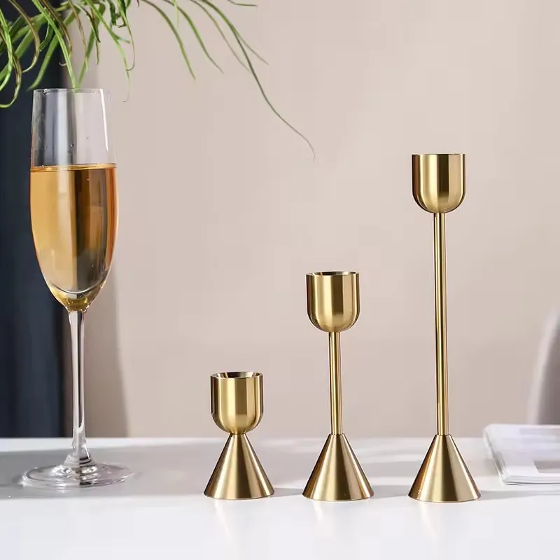 Nordic Copper Metal Candle Holder Set - Retro Style Ornaments for Wedding Decoration, Living Room, and Business Gifts - Elegant Home Decor thumbnail 7