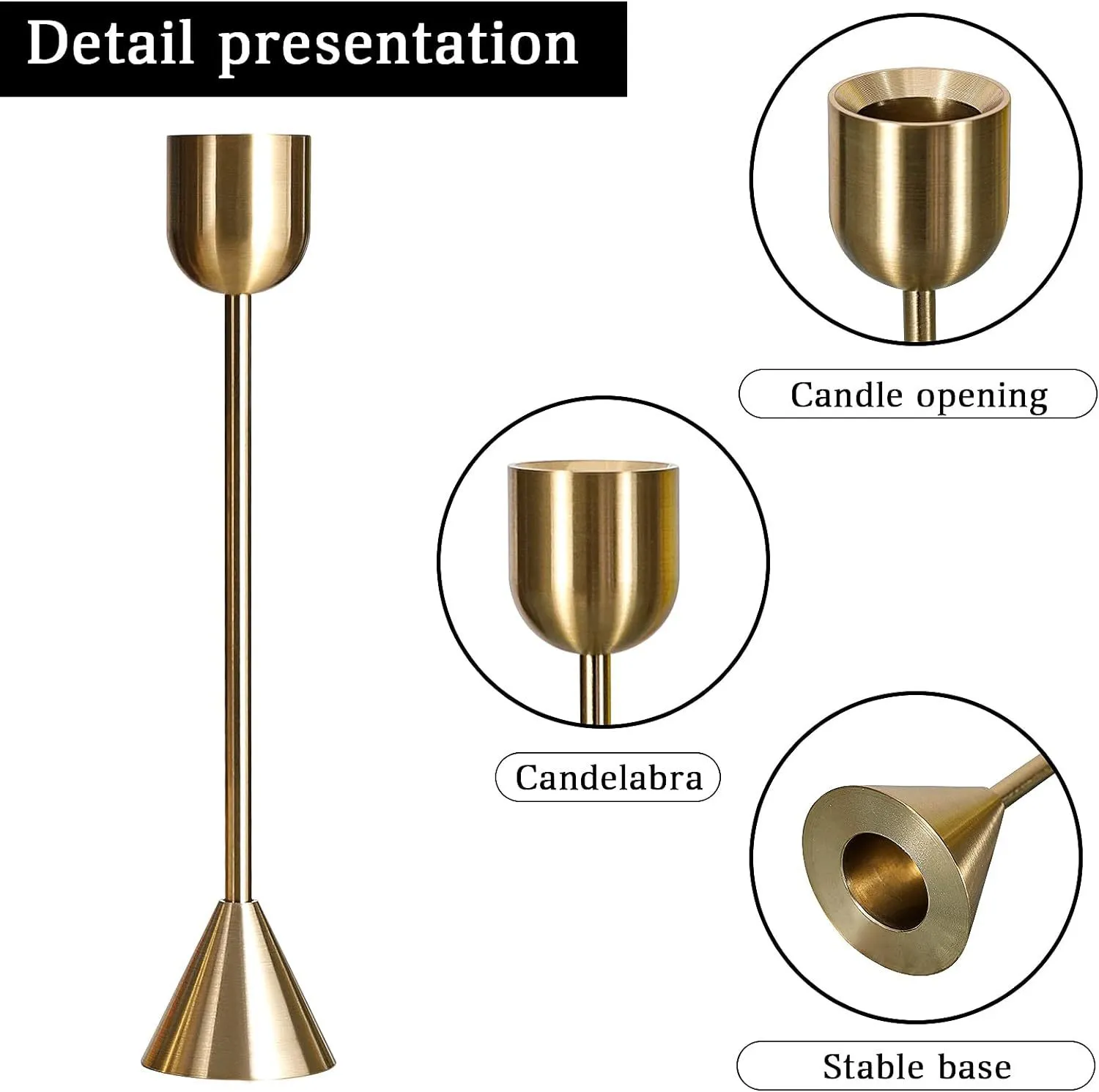 Nordic Copper Metal Candle Holder Set - Retro Style Ornaments for Wedding Decoration, Living Room, and Business Gifts - Elegant Home Decor thumbnail 3