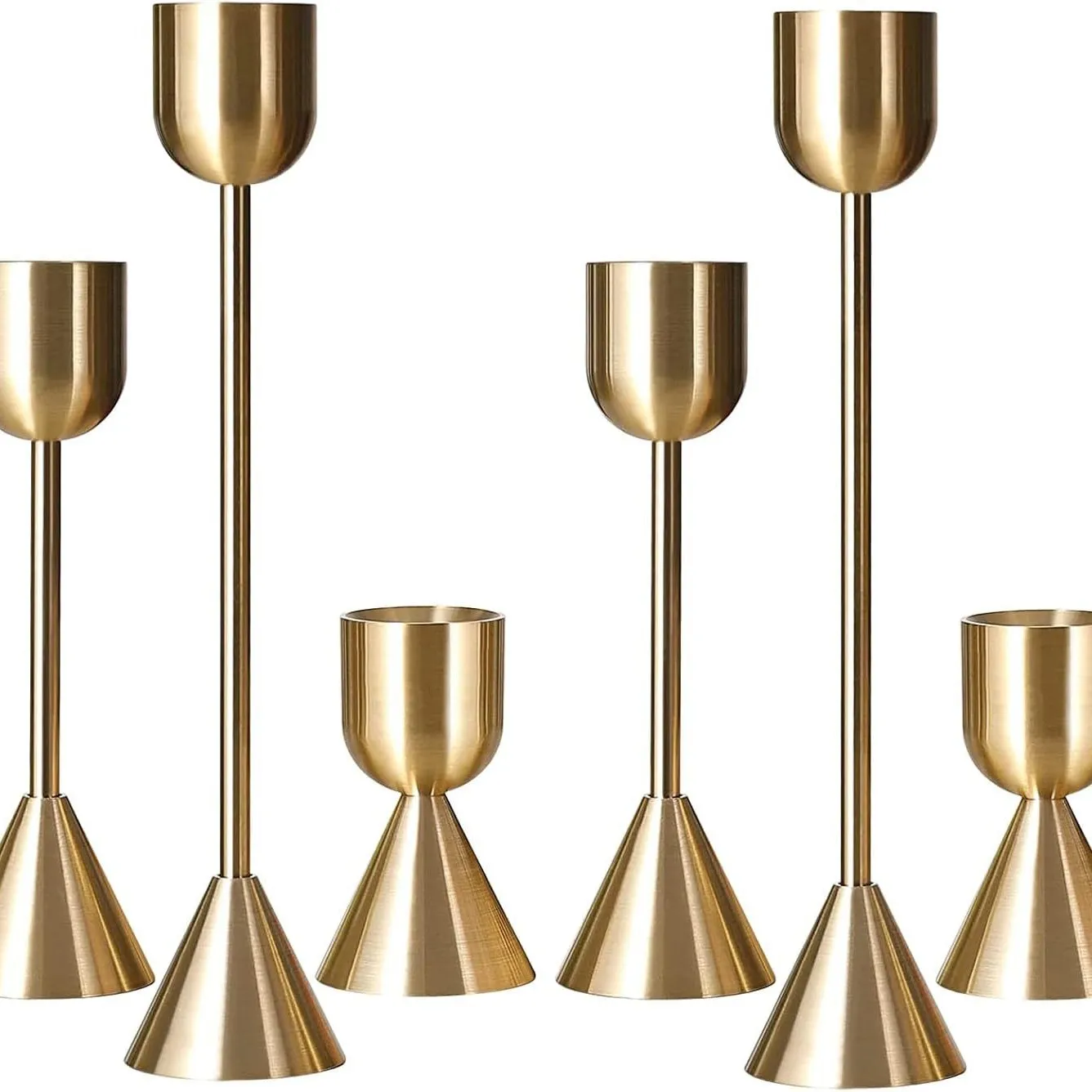 Nordic Copper Metal Candle Holder Set - Retro Style Ornaments for Wedding Decoration, Living Room, and Business Gifts - Elegant Home Decor thumbnail 6