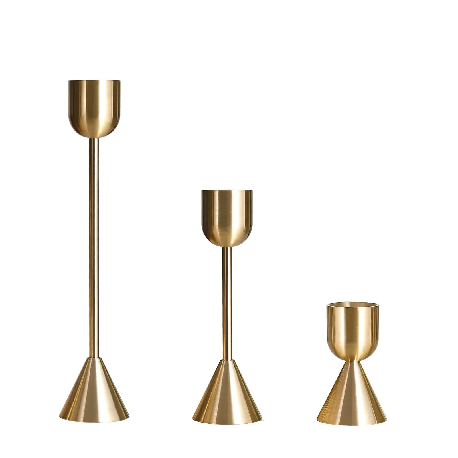 Nordic Copper Metal Candle Holder Set - Retro Style Ornaments for Wedding Decoration, Living Room, and Business Gifts - Elegant Home Decor thumbnail 5