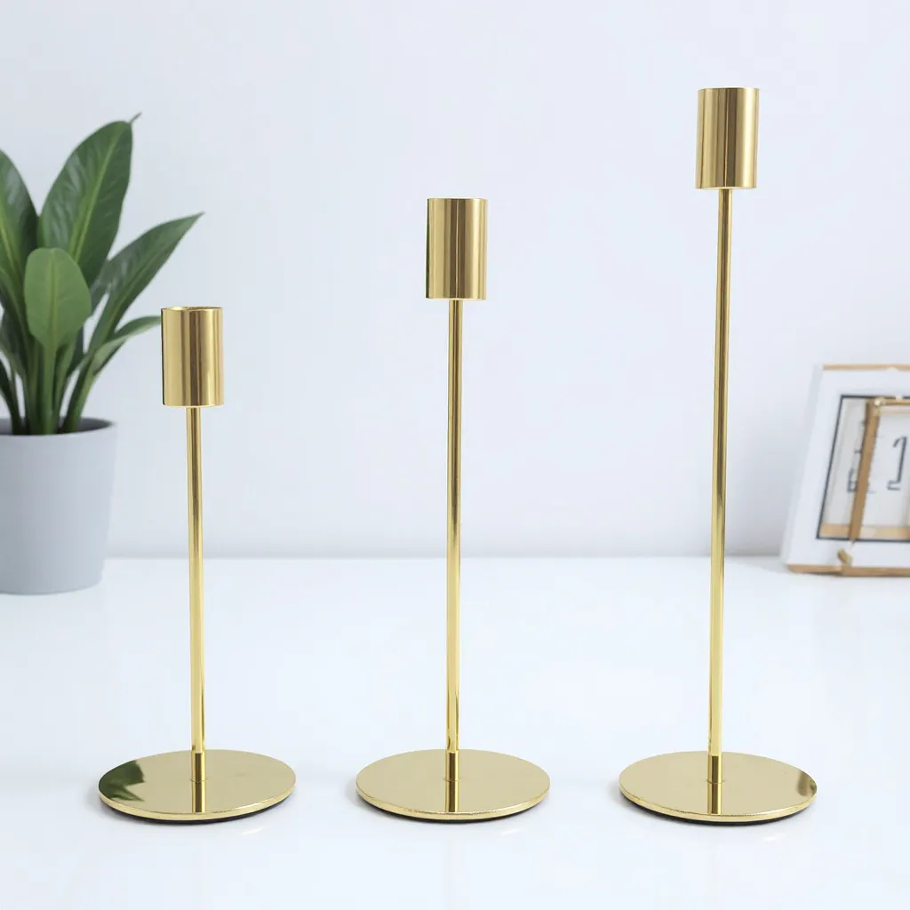 Vintage Nordic Style Wrought Iron Candlestick Holders - Elegant Christmas & Wedding Home Decoration Ornaments - European Style Candle Stands for Tables, Fireplaces, Mantels