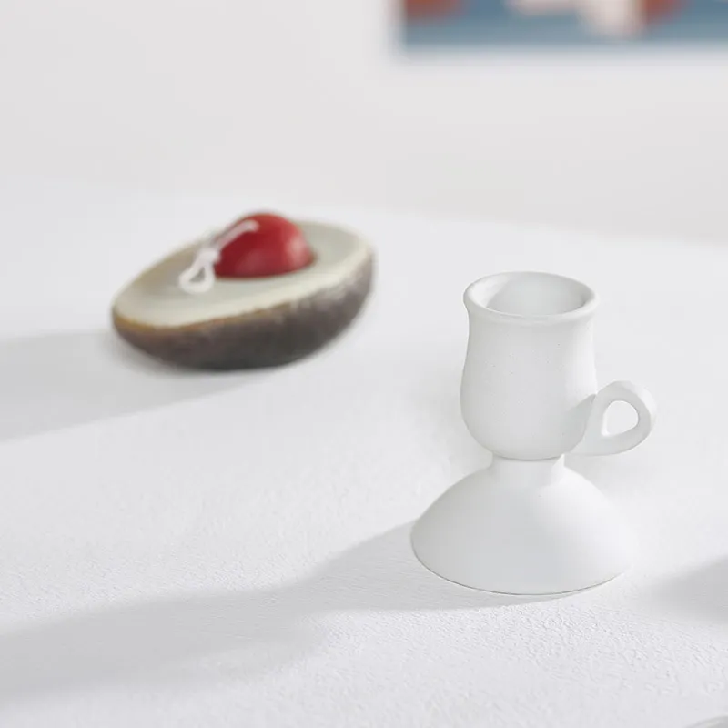 Modern Ceramic Candlestick Holder Set - Nordic Style Decorative Candle Stand for Home Decor, Living Room, Dining Table, Fireplace Mantel - B&B Shooting Props thumbnail 6