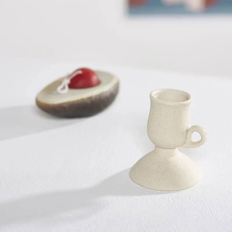 Modern Ceramic Candlestick Holder Set - Nordic Style Decorative Candle Stand for Home Decor, Living Room, Dining Table, Fireplace Mantel - B&B Shooting Props thumbnail 3