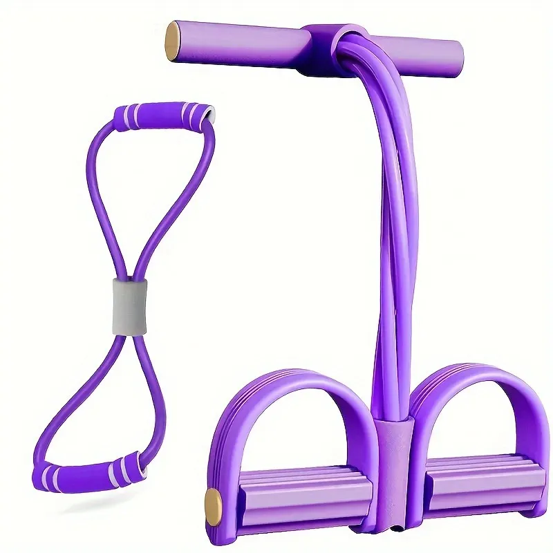 Resistance Band Pedal Exerciser - Portable Sit-Up Assistant, Abdominal Core Trainer, Leg Thigh Arm Workout Equipment for Home Gym Fitness, Yoga, Pilates thumbnail 3