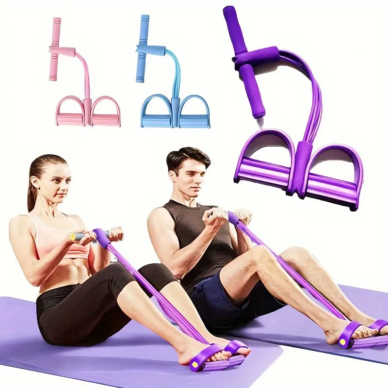 Resistance Band Pedal Exerciser - Portable Sit-Up Assistant, Abdominal Core Trainer, Leg Thigh Arm Workout Equipment for Home Gym Fitness, Yoga, Pilates thumbnail 2
