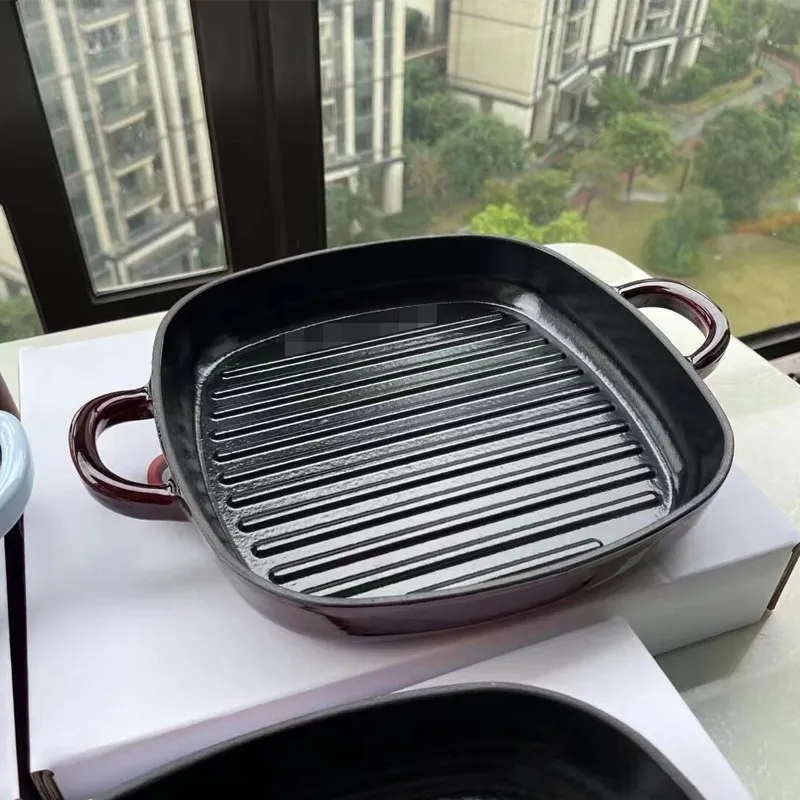 Cast Iron Frying Pan Non-Stick Skillet for Induction Cooker Gas Stove Universal Use - High Quality Steak & BBQ Grill Pan thumbnail 6