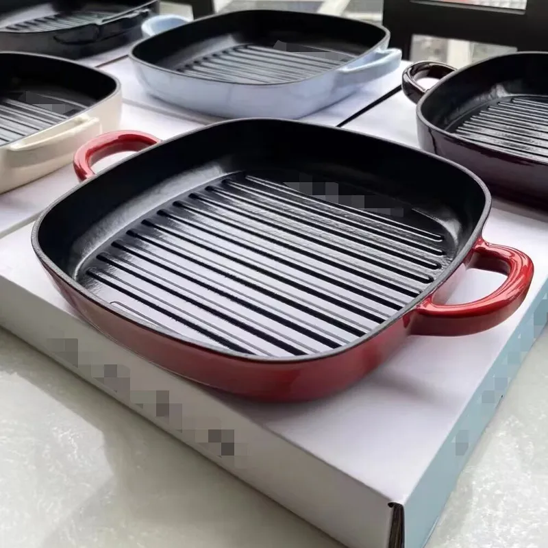Cast Iron Frying Pan Non-Stick Skillet for Induction Cooker Gas Stove Universal Use - High Quality Steak & BBQ Grill Pan thumbnail 9
