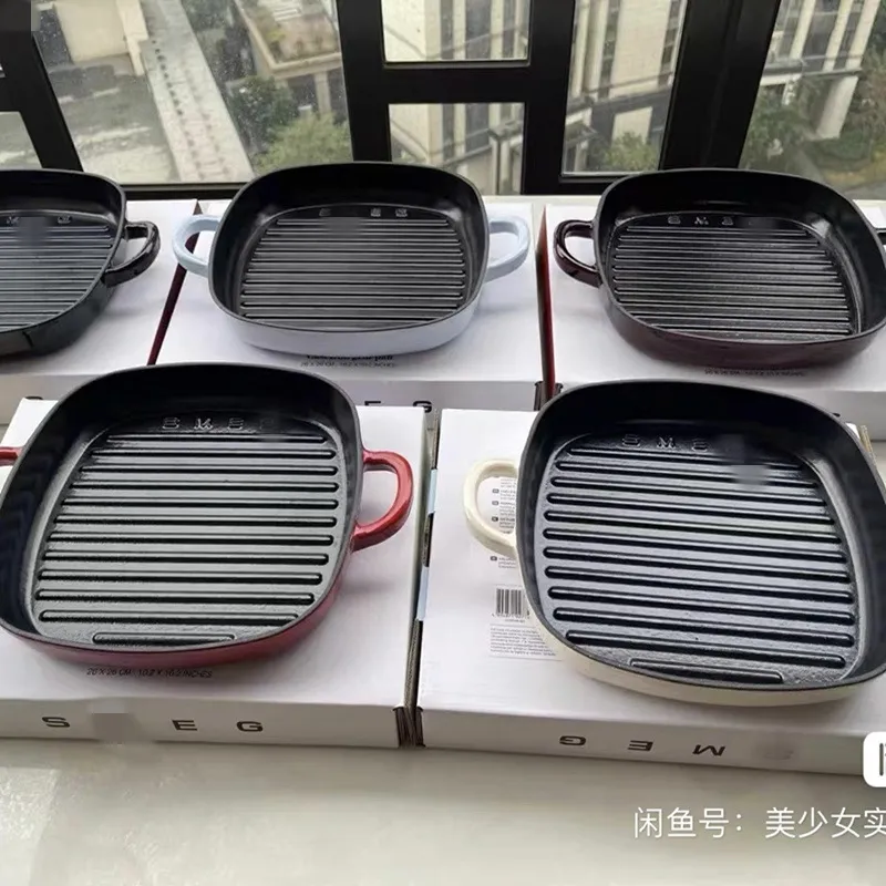 Cast Iron Frying Pan Non-Stick Skillet for Induction Cooker Gas Stove Universal Use - High Quality Steak & BBQ Grill Pan thumbnail 4