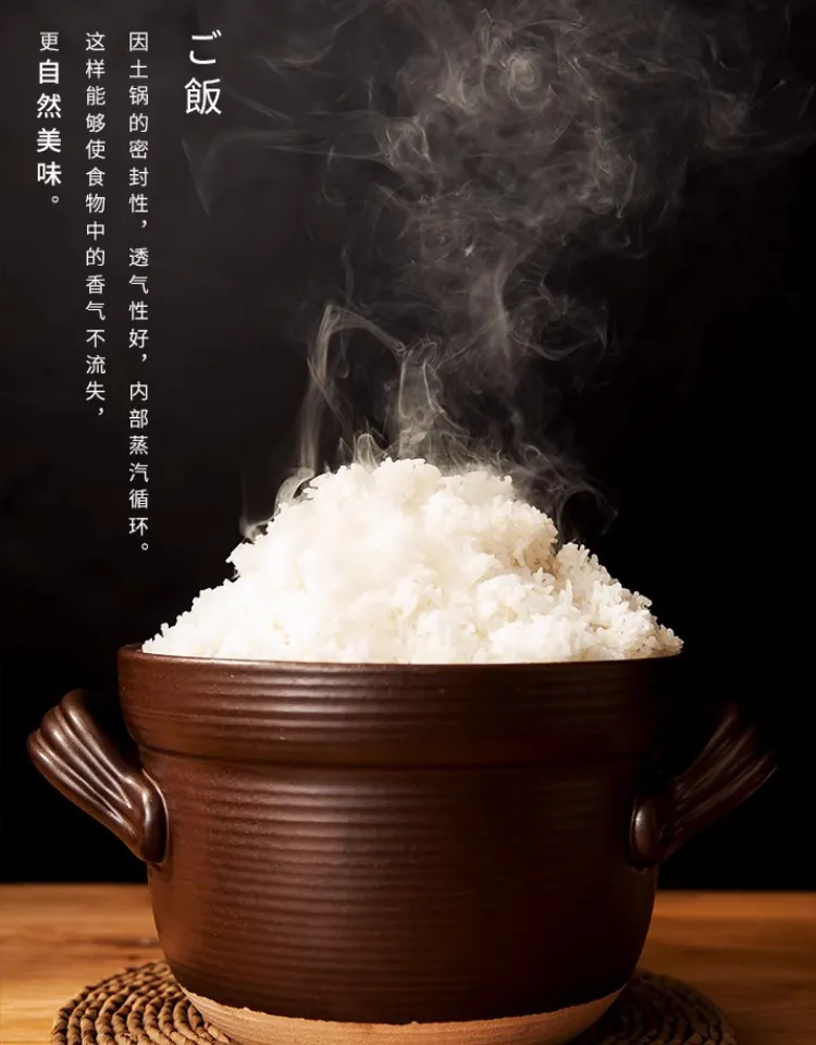 Japanese Style Clay Casserole Pot with Double Lid - Unglazed Earthenware Soup Pot for Gas or Open Fire Cooking - High Temperature Resistant Household Cookware showcase 9