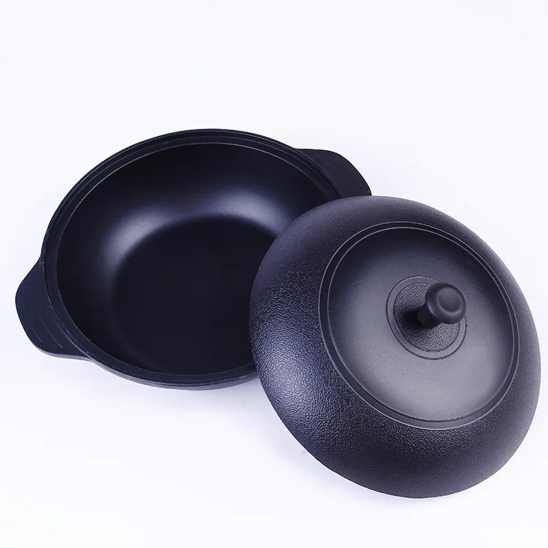 Korean Style Double Bottom Casserole Dish Non-Stick Iron Pot Cookware Set for Home Kitchen Use