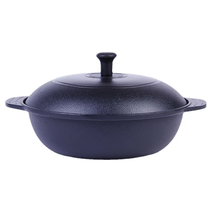 Korean Style Double Bottom Casserole Dish Non-Stick Iron Pot Cookware Set for Home Kitchen Use thumbnail 5