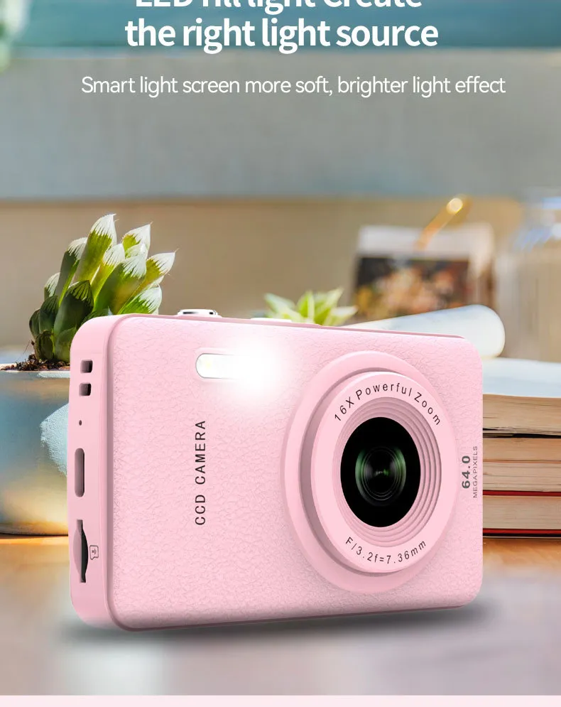 Kids Digital Camera HD 1080P Portable Video Camera for Children Students with Card Slot, Shockproof Design, Fun Games, Perfect Birthday Gift showcase 7