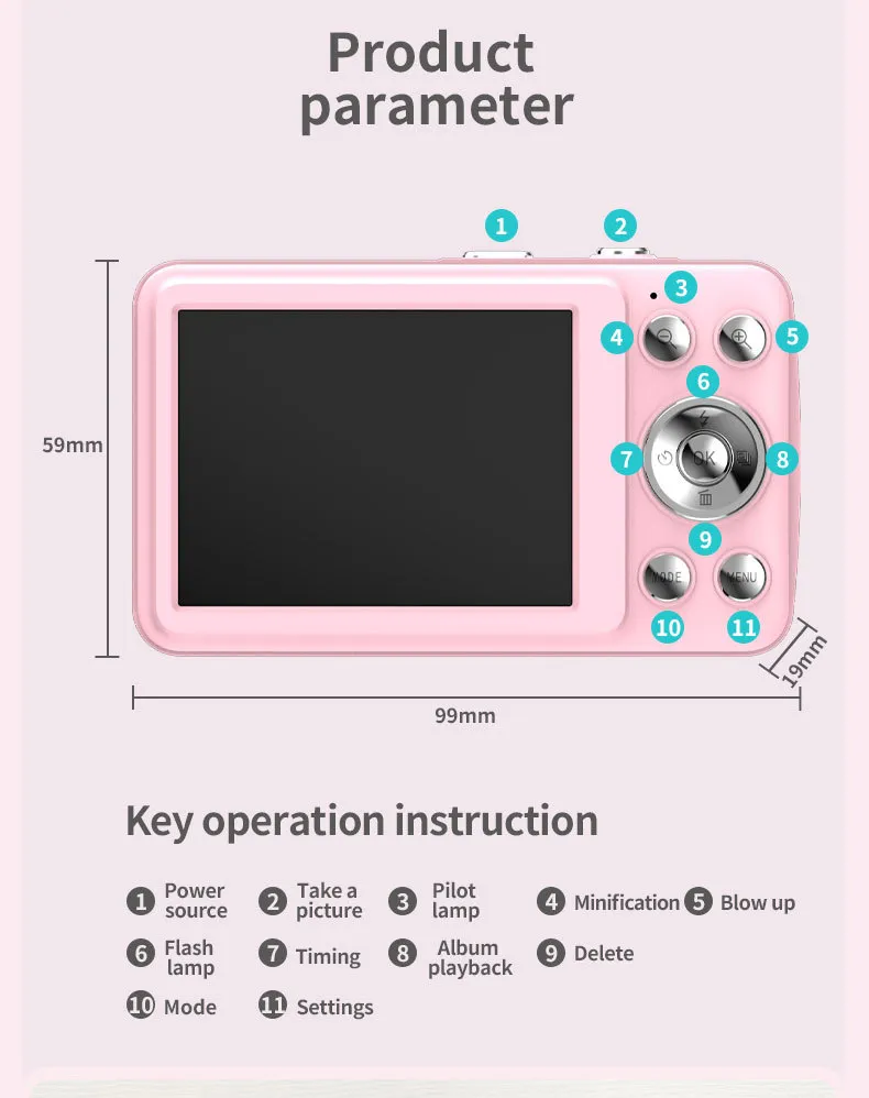 Kids Digital Camera HD 1080P Portable Video Camera for Children Students with Card Slot, Shockproof Design, Fun Games, Perfect Birthday Gift showcase 11