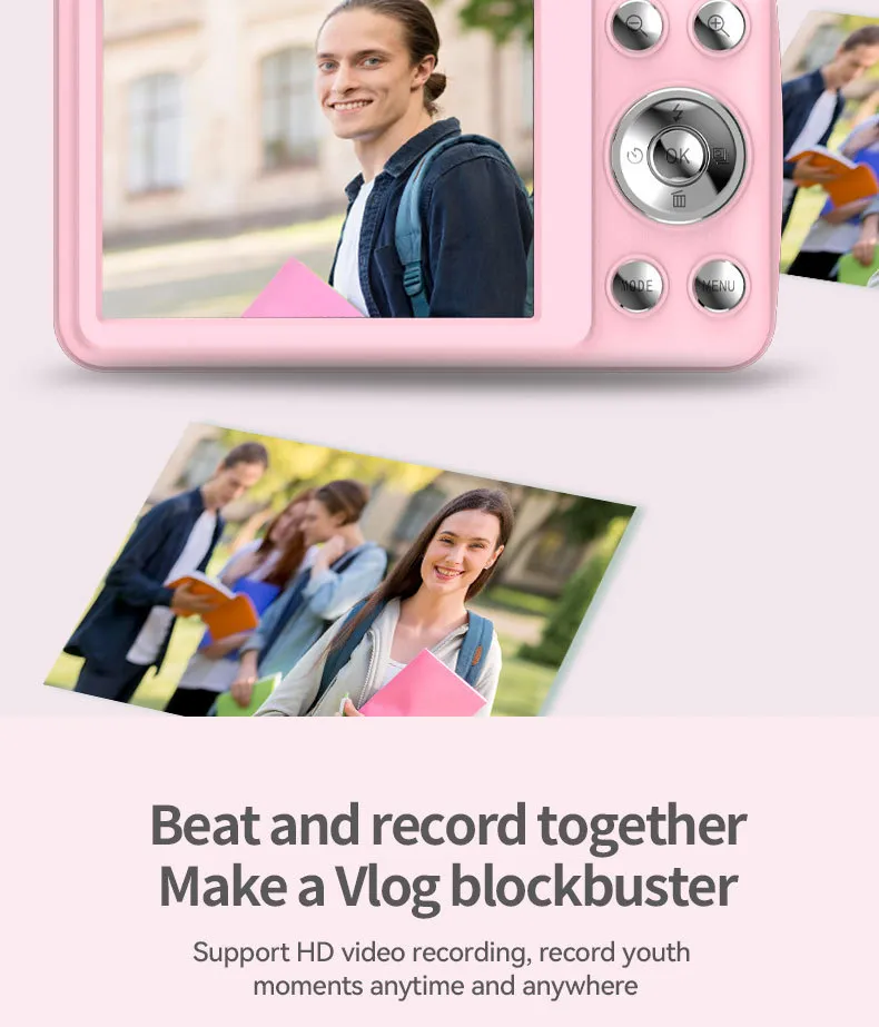 Kids Digital Camera HD 1080P Portable Video Camera for Children Students with Card Slot, Shockproof Design, Fun Games, Perfect Birthday Gift showcase 5