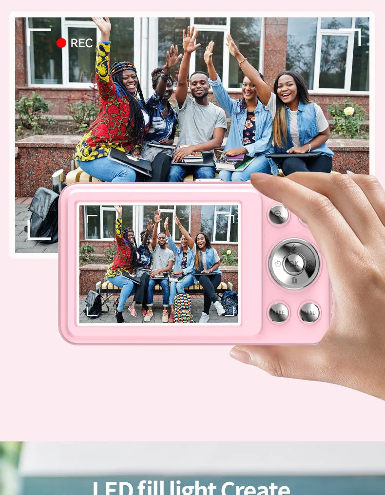 Kids Digital Camera HD 1080P Portable Video Camera for Children Students with Card Slot, Shockproof Design, Fun Games, Perfect Birthday Gift showcase 6