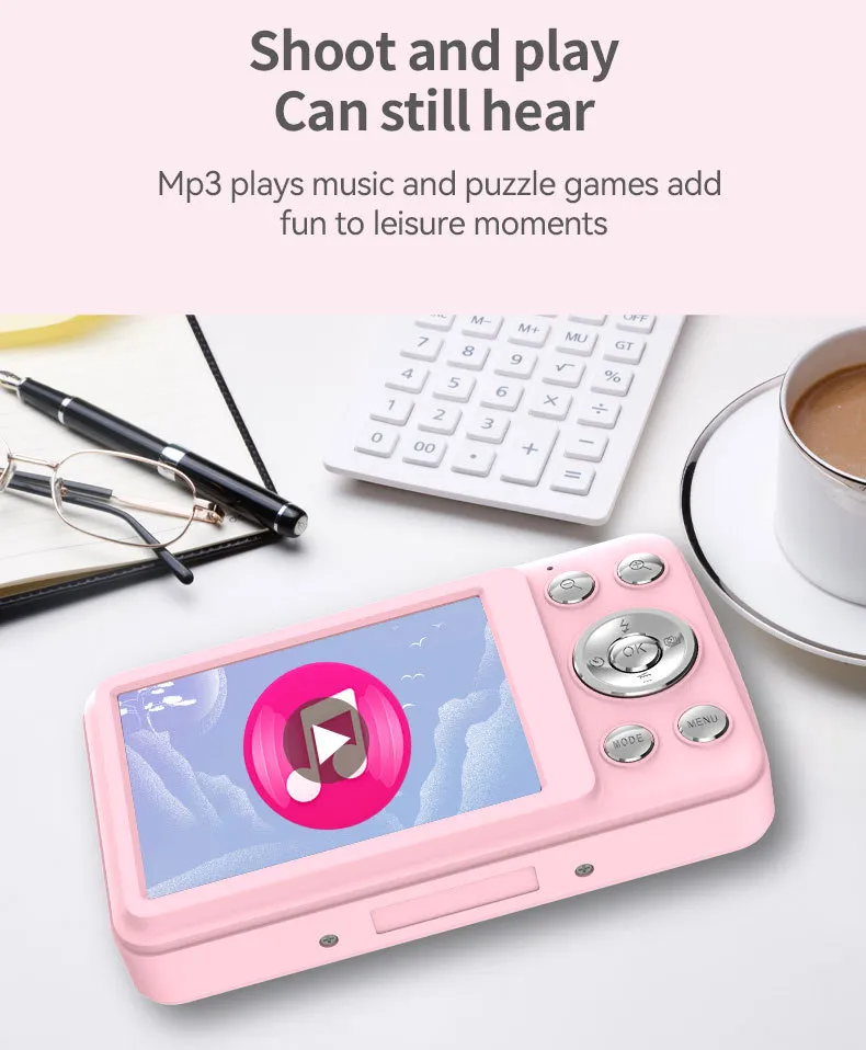 Kids Digital Camera HD 1080P Portable Video Camera for Children Students with Card Slot, Shockproof Design, Fun Games, Perfect Birthday Gift showcase 8