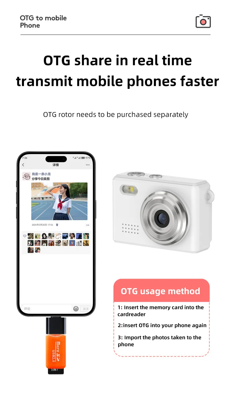 Mini HD 1080P Digital Camera - Portable Pocket Camera for Students, Travel, and Everyday Use - Compact CCD Sensor showcase 9