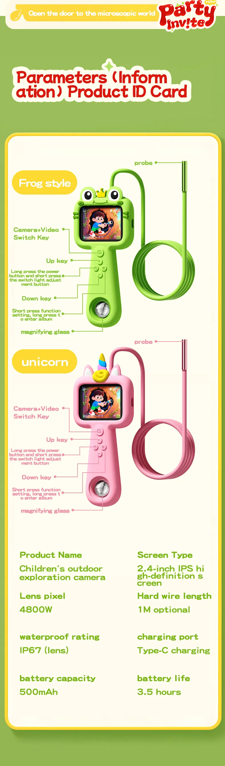 Kids Digital Camera 2025 New Educational Cartoon Camera for Children's Outdoor Exploration Photography, Portable Shockproof Video Recorder, Best Gift for Boys and Girls showcase 15