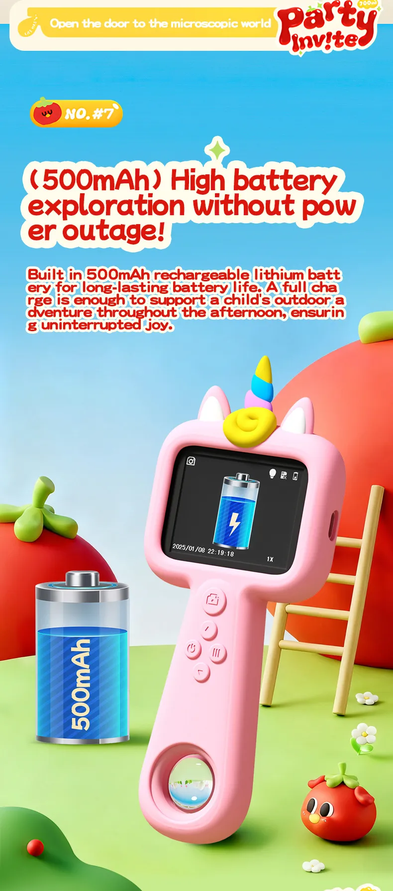 Kids Digital Camera 2025 New Educational Cartoon Camera for Children's Outdoor Exploration Photography, Portable Shockproof Video Recorder, Best Gift for Boys and Girls showcase 10