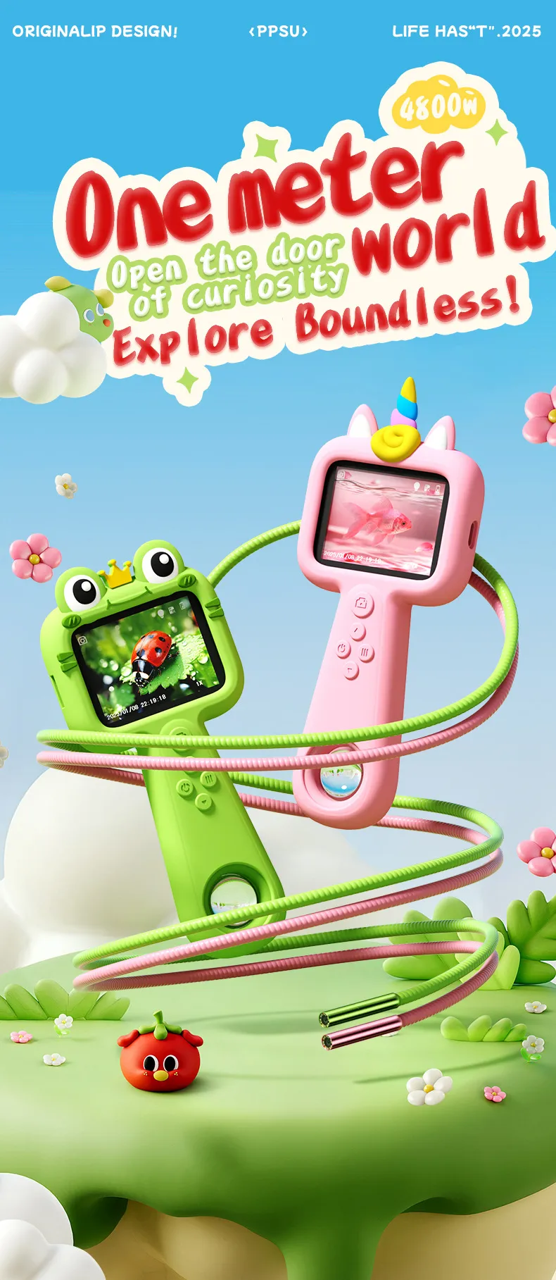 Kids Digital Camera 2025 New Educational Cartoon Camera for Children's Outdoor Exploration Photography, Portable Shockproof Video Recorder, Best Gift for Boys and Girls showcase 1