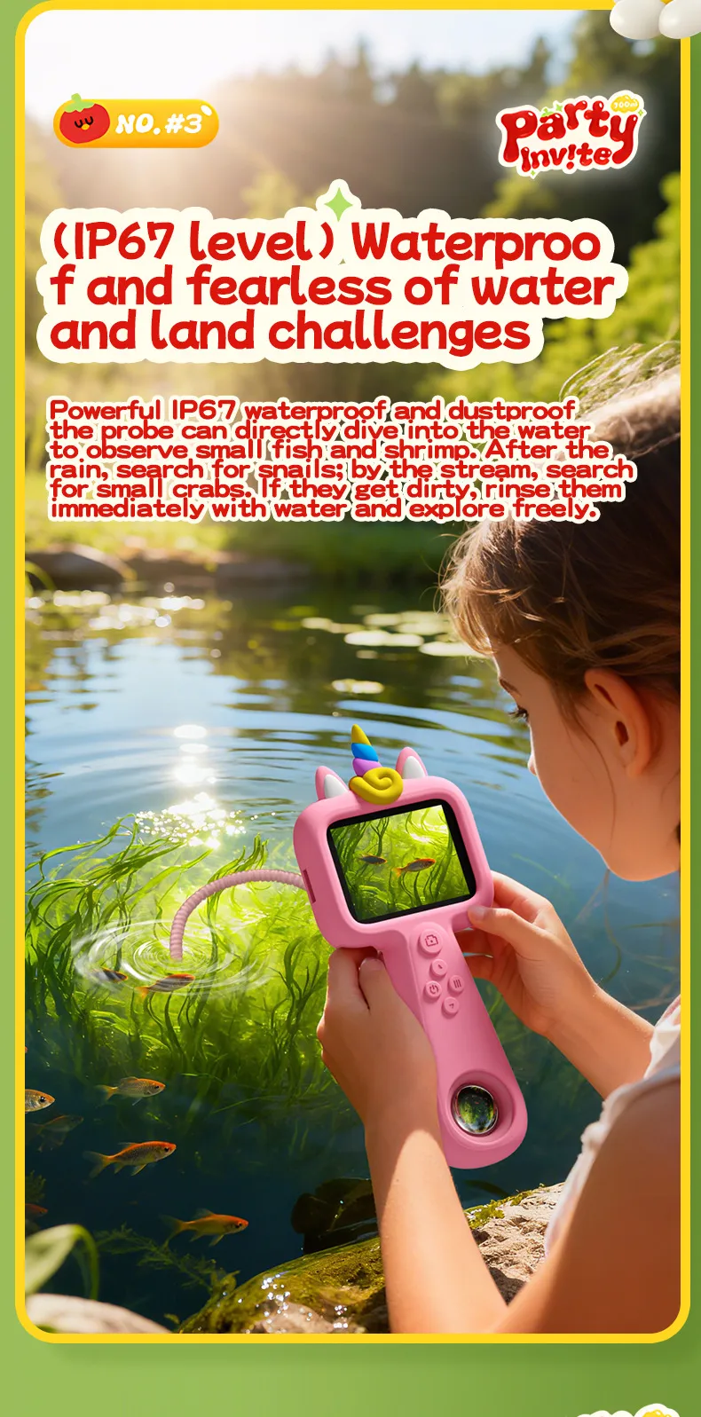 Kids Digital Camera 2025 New Educational Cartoon Camera for Children's Outdoor Exploration Photography, Portable Shockproof Video Recorder, Best Gift for Boys and Girls showcase 5