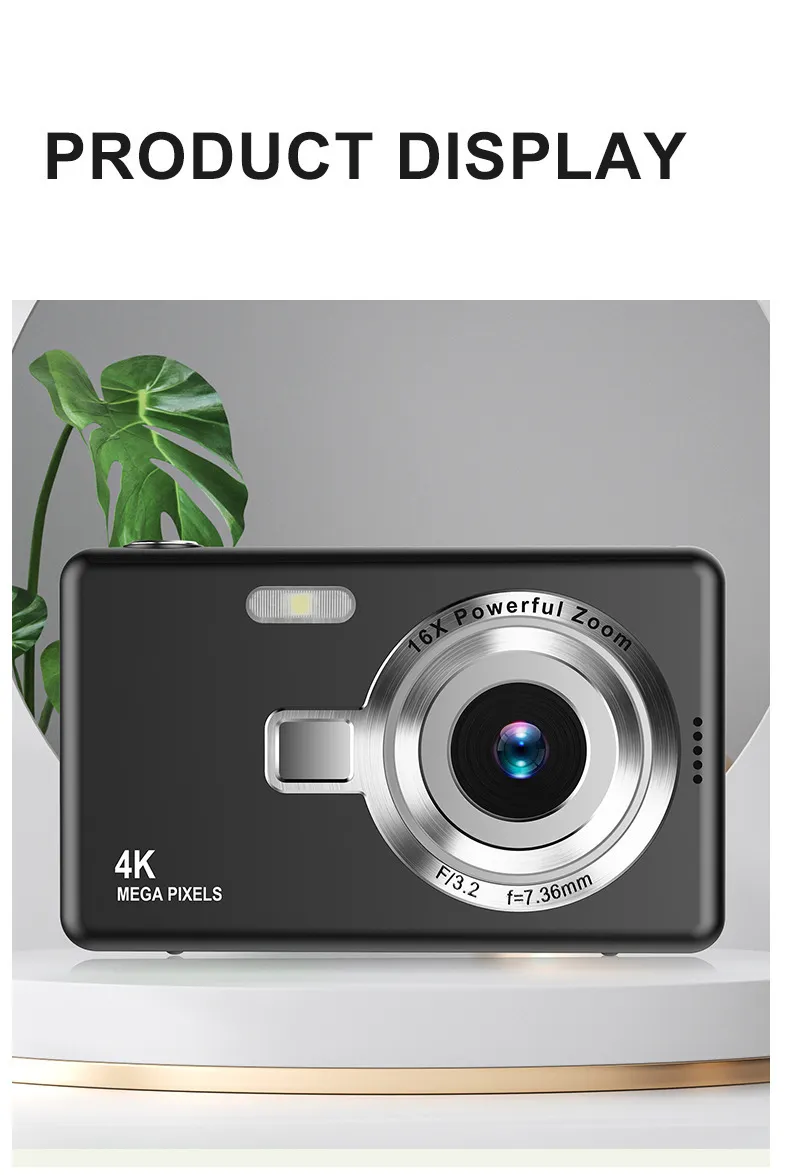 4K HD Digital Camera for Students & Home Use - Compact Mini Card Camera for Photography & Video Recording showcase 4