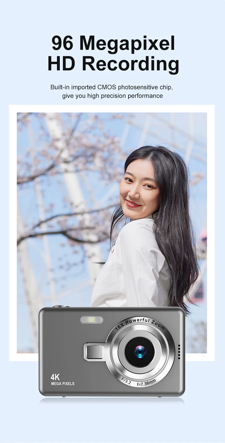 4K HD Digital Camera for Students & Home Use - Compact Mini Card Camera for Photography & Video Recording showcase 1