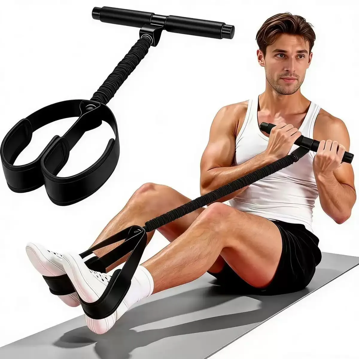 Multifunctional Foot Pedal Resistance Band Pull Rope - Home Gym Fitness Equipment for Abdominal Muscle Training, Leg Exercise, and Body Stretching thumbnail 8