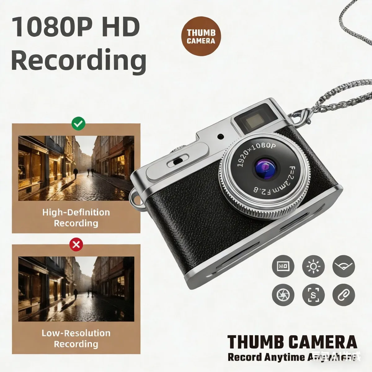 Kids Digital Camera, Retro Style Mini Camera for Children, Portable Outdoor Sports Camera, Video Recording, Perfect for Students, Photography Gift showcase 12