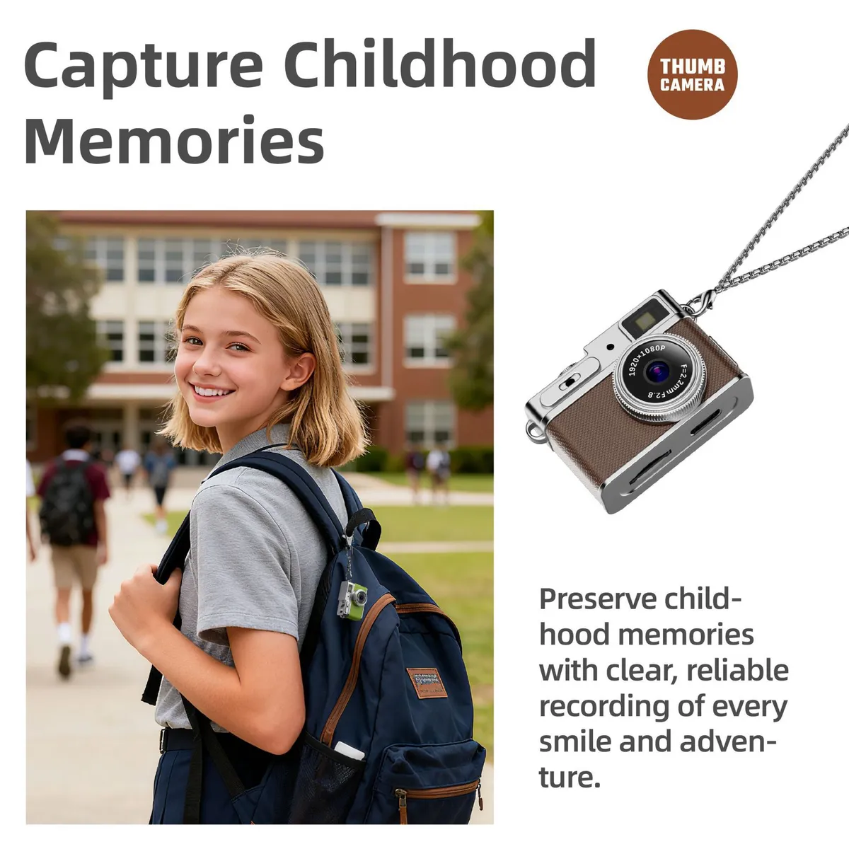 Kids Digital Camera, Retro Style Mini Camera for Children, Portable Outdoor Sports Camera, Video Recording, Perfect for Students, Photography Gift showcase 10