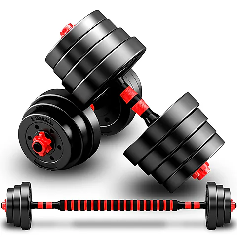 Adjustable Dumbbell Set for Men's Fitness, Home Gym Equipment, Barbell Conversion, Perfect for Beginners, Weight Training, Strength Building, Yaling Pair
