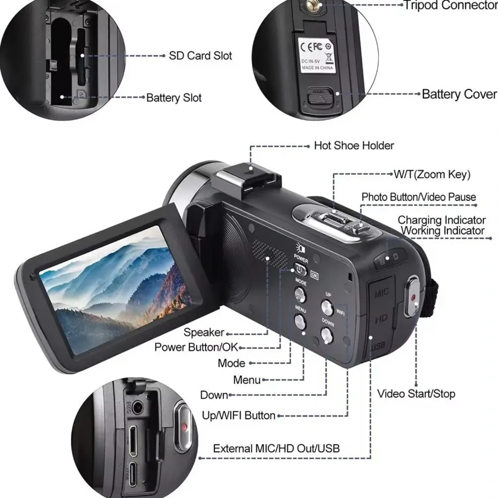 8K WiFi HD Digital Camera Touch Screen Handheld Camcorder for Travel, Wedding, and Vlogging - Automatic Video Recording thumbnail 4