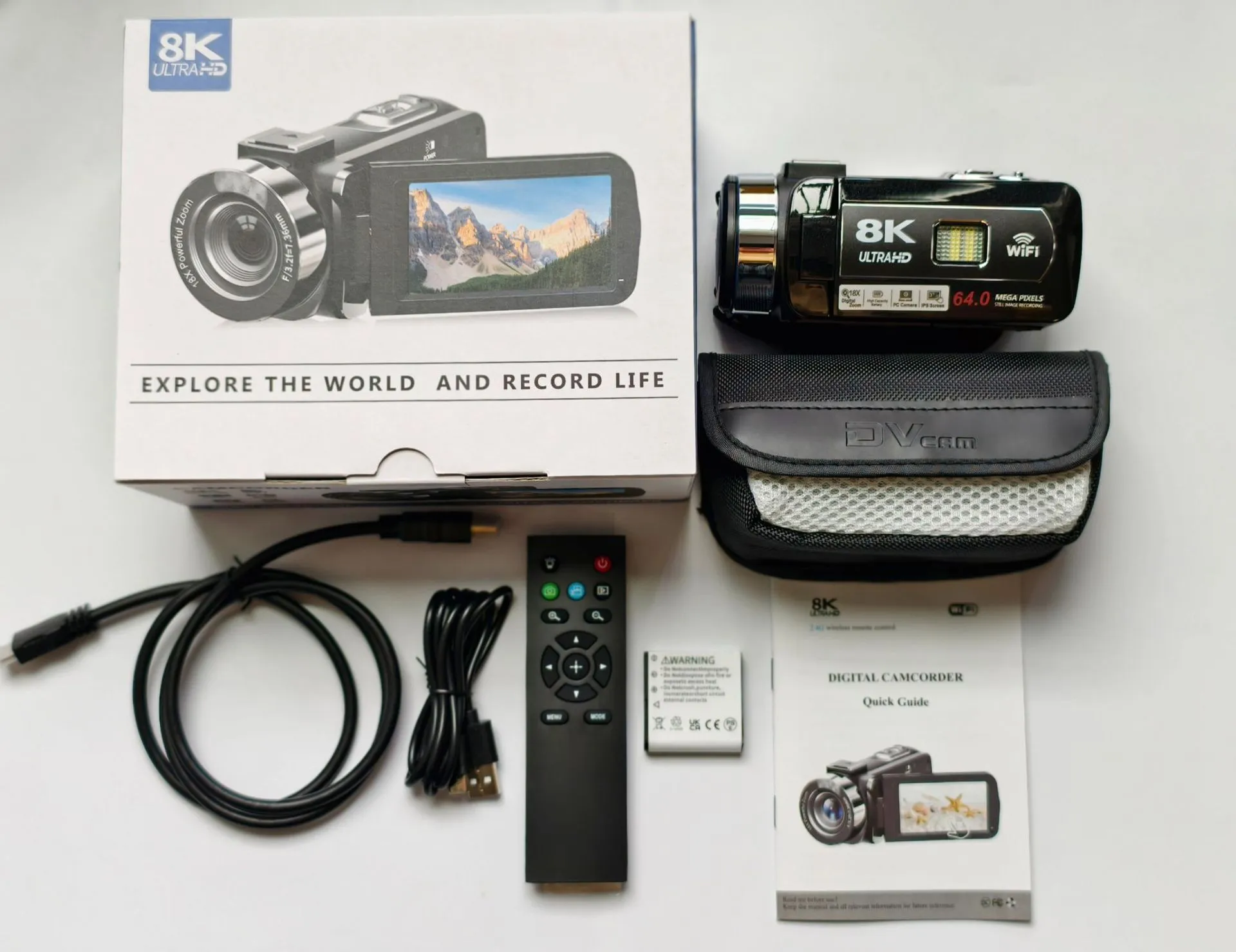 8K WiFi HD Digital Camera Touch Screen Handheld Camcorder for Travel, Wedding, and Vlogging - Automatic Video Recording thumbnail 6