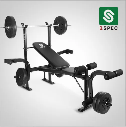 Adjustable Weight Bench with Barbell Rack - Multi-Functional Strength Training Equipment for Home Gym - Incline Decline Bench Press - Fitness Workout Station thumbnail 1