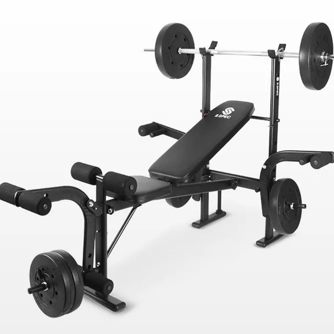 Adjustable Weight Bench with Barbell Rack - Multi-Functional Strength Training Equipment for Home Gym - Incline Decline Bench Press - Fitness Workout Station thumbnail 4