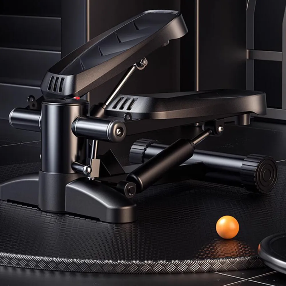 Home Fitness Stepper Machine - Indoor Pedal Exerciser with Resistance Bands - Compact Hydraulic Stepper for Cardio Workout and Leg Toning