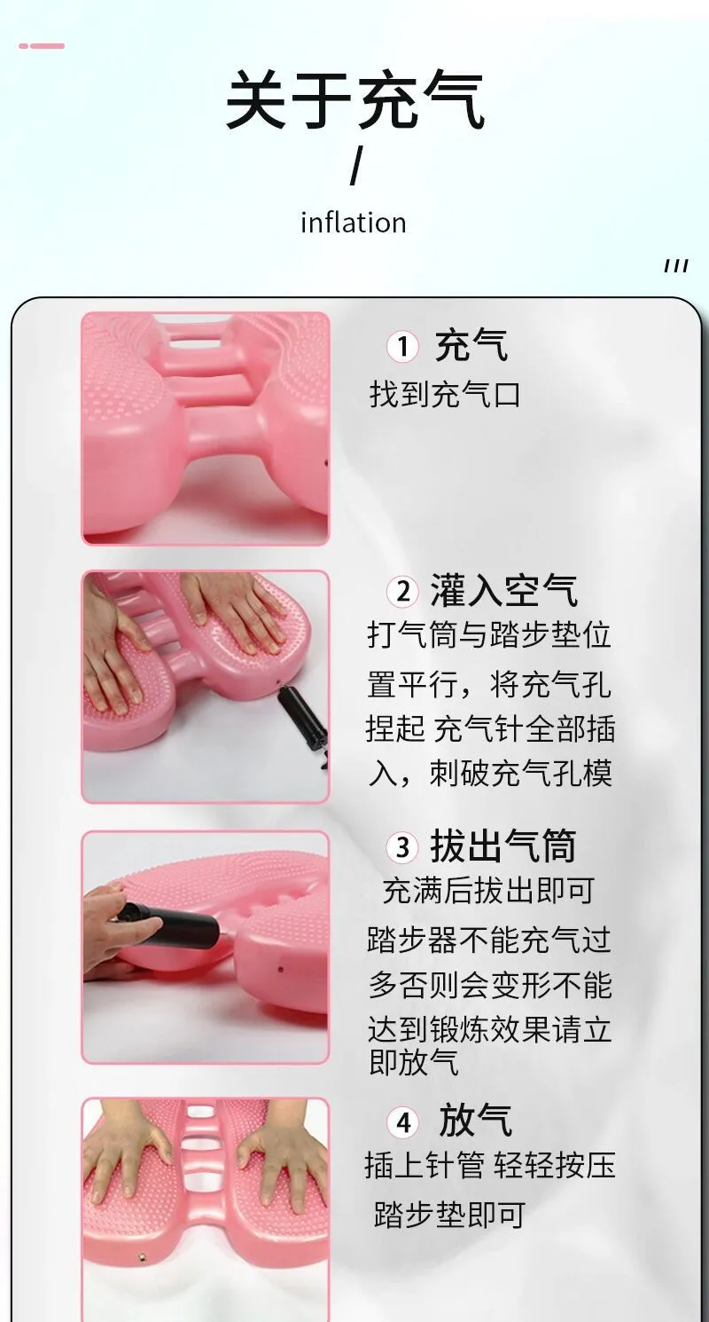 Home Stepper Exercise Machine - Multifunctional In-Situ Stepping, Silent Indoor Fitness Pedal with Inflatable Balance Cushion for Women showcase 11