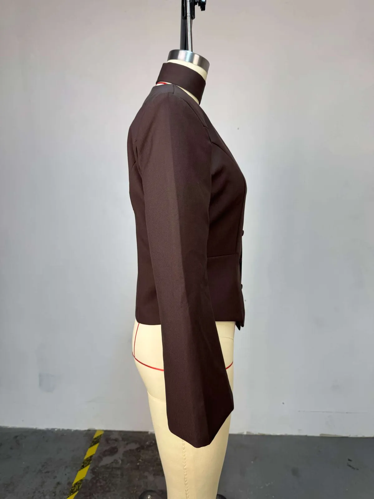 Women's Casual Blazer Jacket - Long Sleeve V-Neck Solid Color Scarf Detail - European & American Fashion 2026 Style - Ladies' Office Wear, Trendy Outerwear showcase 14